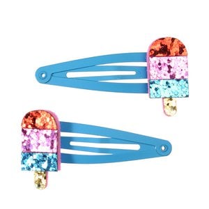 Glitter haarspeldjes (set van 2) - IJslolly