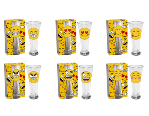 SET BEER GLASSES EMOTICONS (6 PIECES)