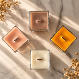 Honey, Almond & Vanilla Scented Candle – 250 g | Wooden Wick