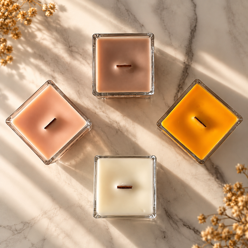 Honey, Almond & Vanilla Scented Candle – 250 g | Wooden Wick