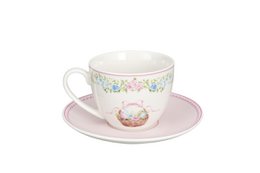 Cup & saucer Easter Joy pink 250 ml Isabelle Rose