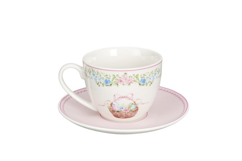 Cup & saucer Easter Joy pink 250 ml Isabelle Rose