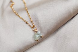 Halskæde Aquamarine & Aventurine - Guld