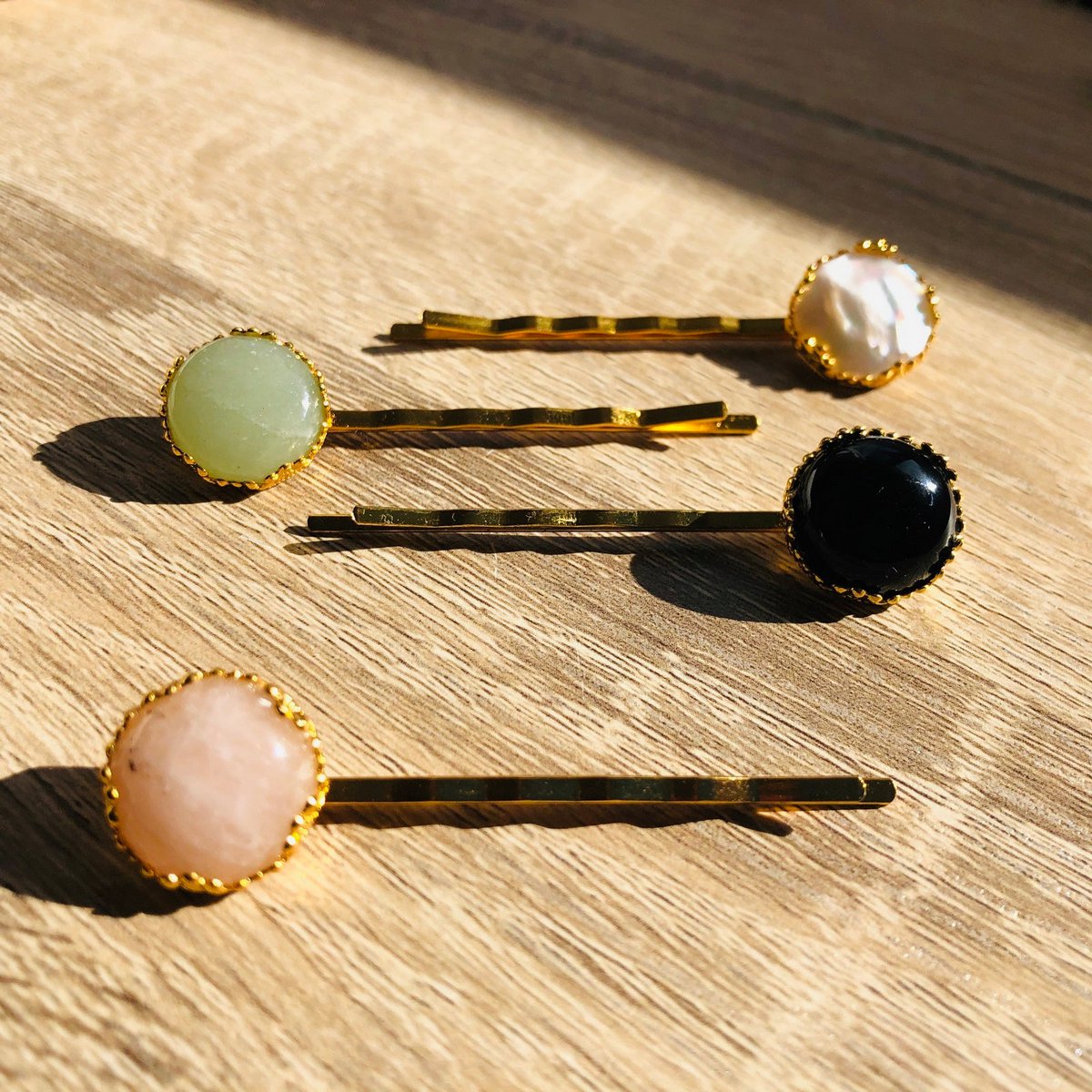 Barrette épingle Margaux Quartz rose