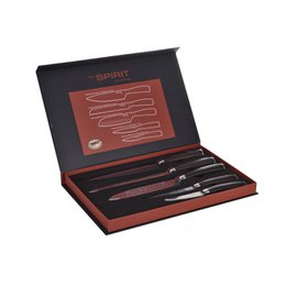 Set de 5 Pièces, Couteaux de Chef, Ensemble Couteaux de Cuisine, Couteaux Universels, Professionnel, Pain, Aliment, Lame en Acier Inoxydable, Marron