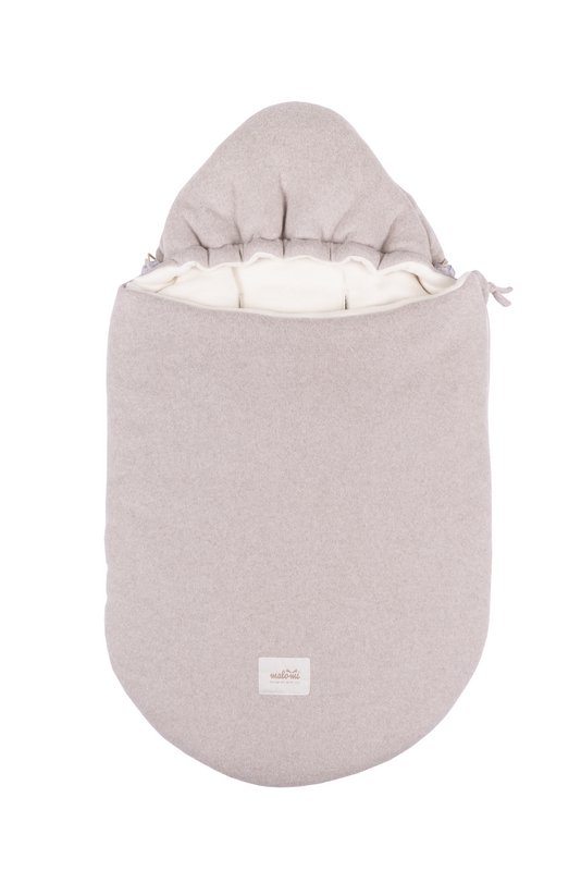 CAR SEAT SWADDLE ORGANIC FLEECE BEIGE MELANGE