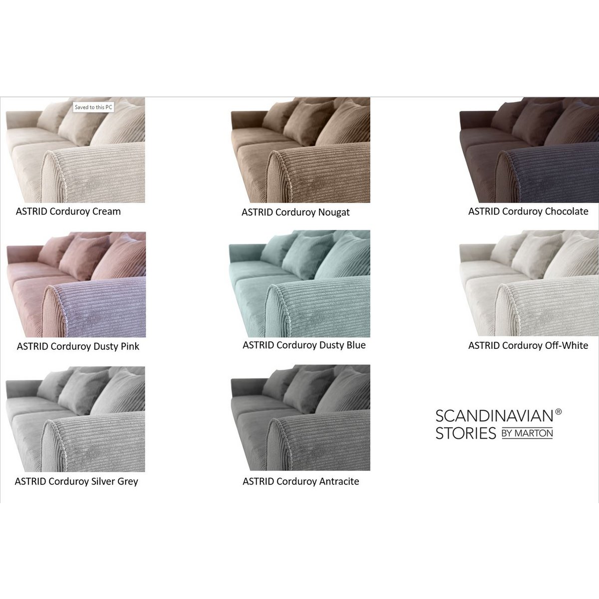 ASTRID 4-zitsbank/slaapbank Corduroy Dusty Blue afneembare en wasbare hoezen