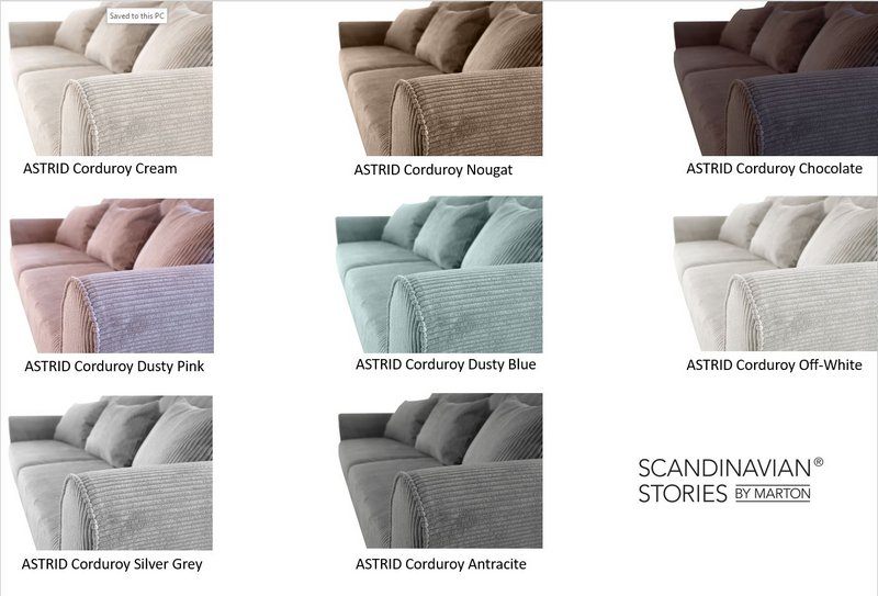 ASTRID 4-zitsbank/slaapbank Corduroy Dusty Blue afneembare en wasbare hoezen