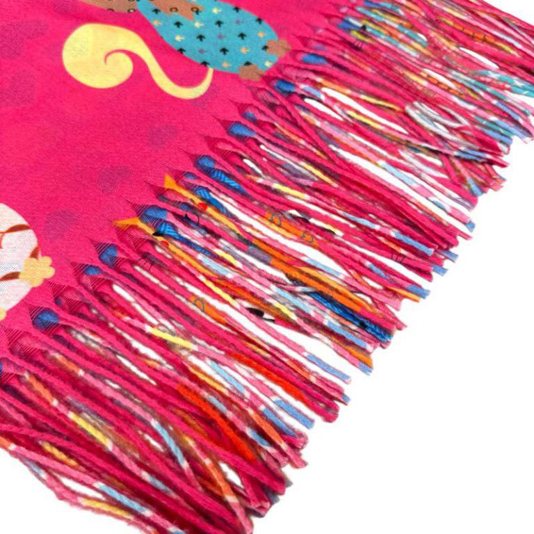 Damen-Wollschal mit mehrfarbigem Katzen-Design ITFUSL-25-17