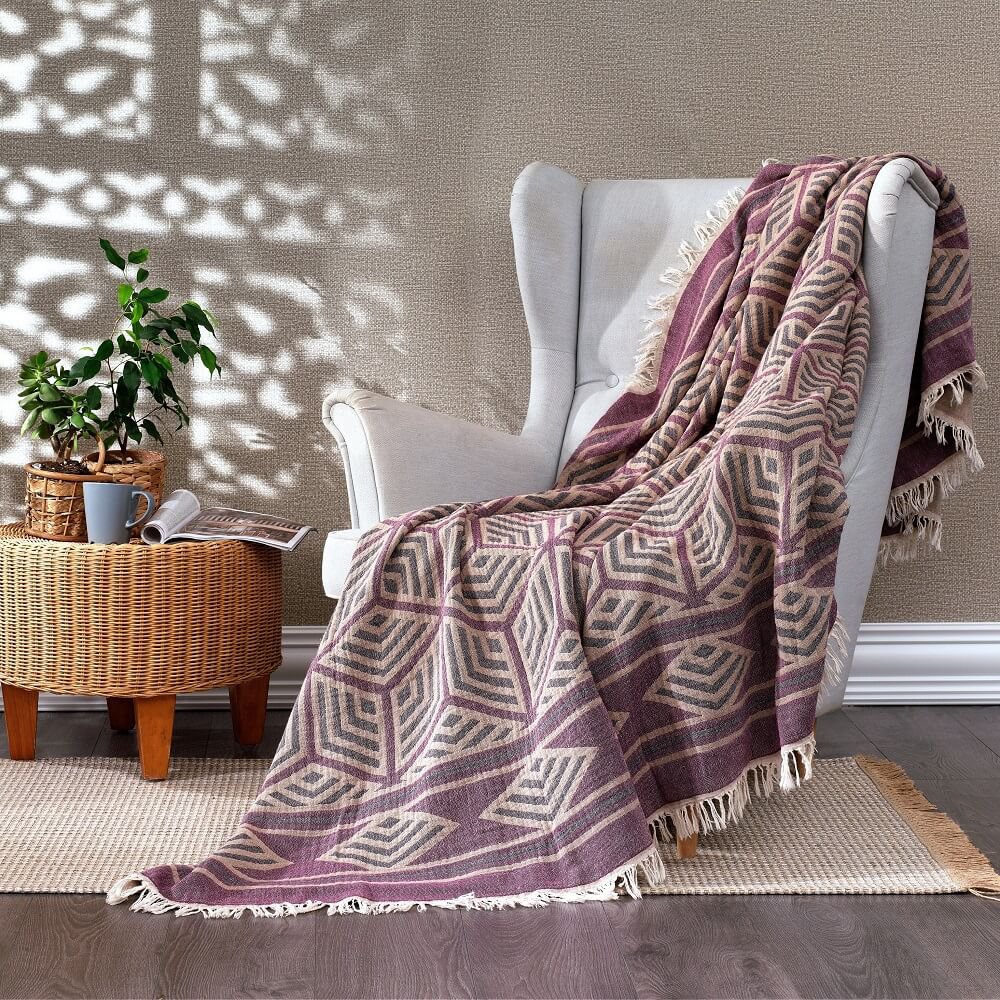 Ela zachte jacquard katoenen sprei