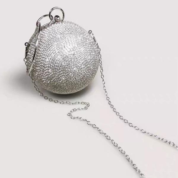 Luxe Ball Clutch-BlingBling Diamonds-Gold & Silver