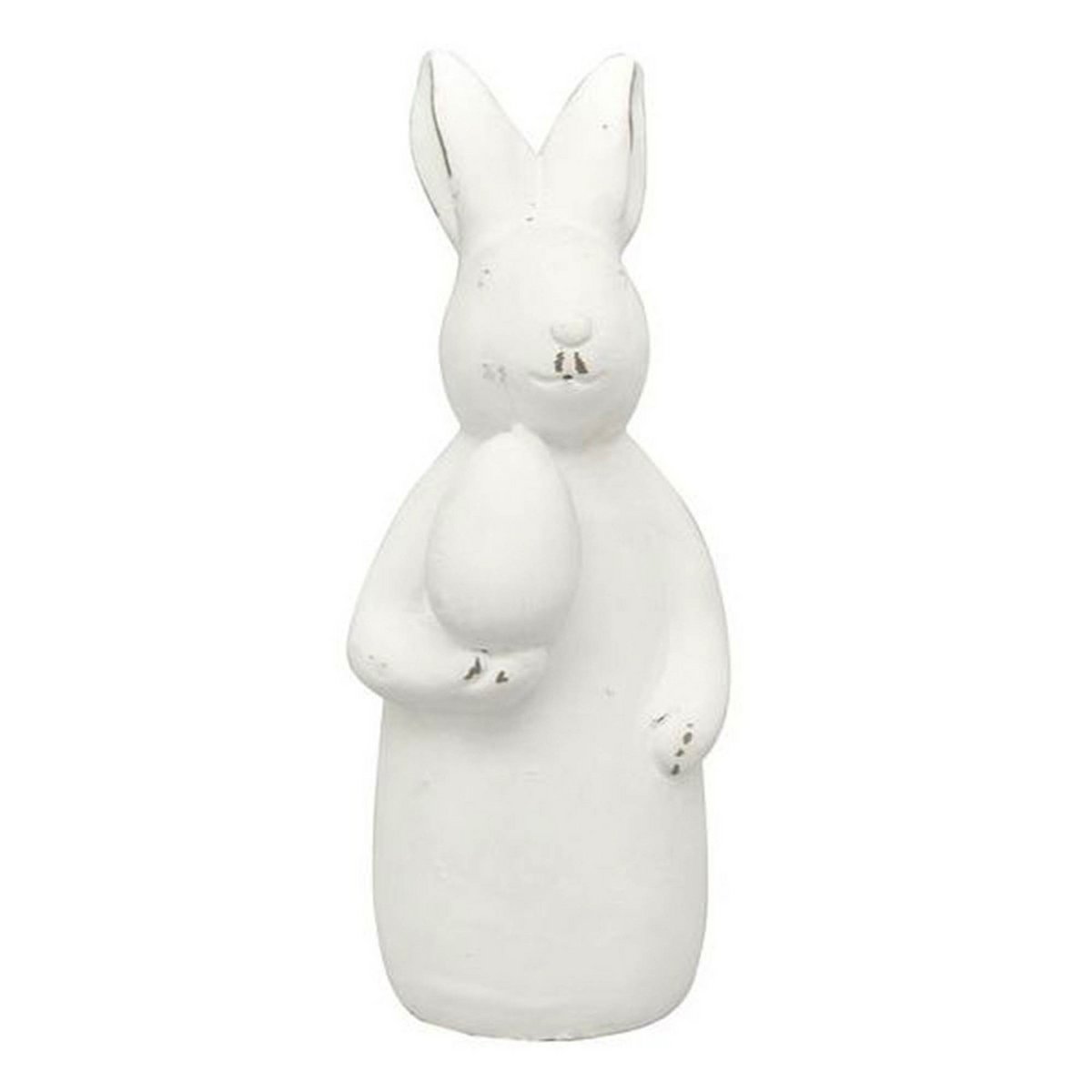 Easter bunny with rustic white egg