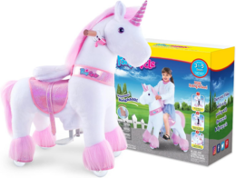 Ponycykelstur på Toy Pink Unicorn | Alder 3-4 | Plush Animal Riding Toy | Klassiske u bedste gaver