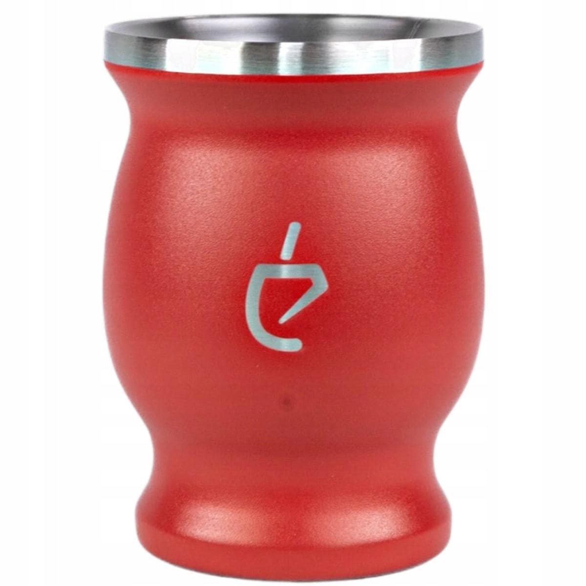Servizio da tè Yerba mate Combo Acero rosso: inox calebasse, bombilla e pennello