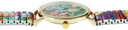 Excellanc Damenuhr mit Zugarmband, bunt/goldfarben