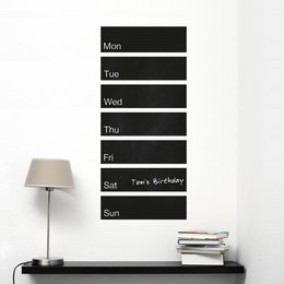 Black and white wall calendar with days of the week.