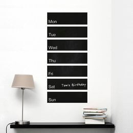 Black and white wall calendar with days of the week.
