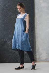 Linnen Japanse stijl schort in verschillende kleuren