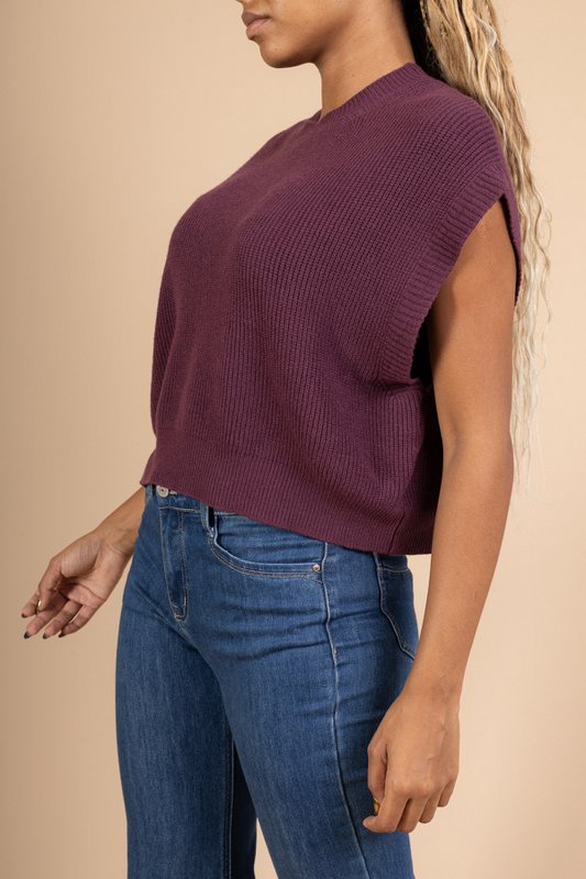 Oversized ærmeløs striktrøje – VISCOSE – 22005