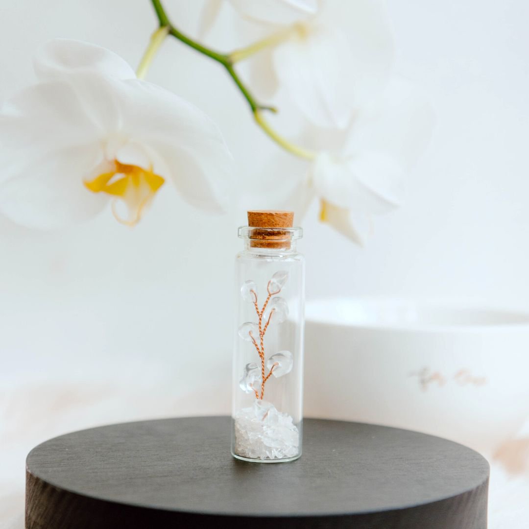 Wish bottle spiritual growth card clear quartz