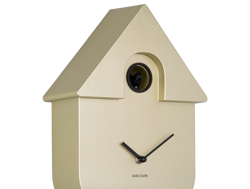 Wandklok Modern Koekoek Metallic