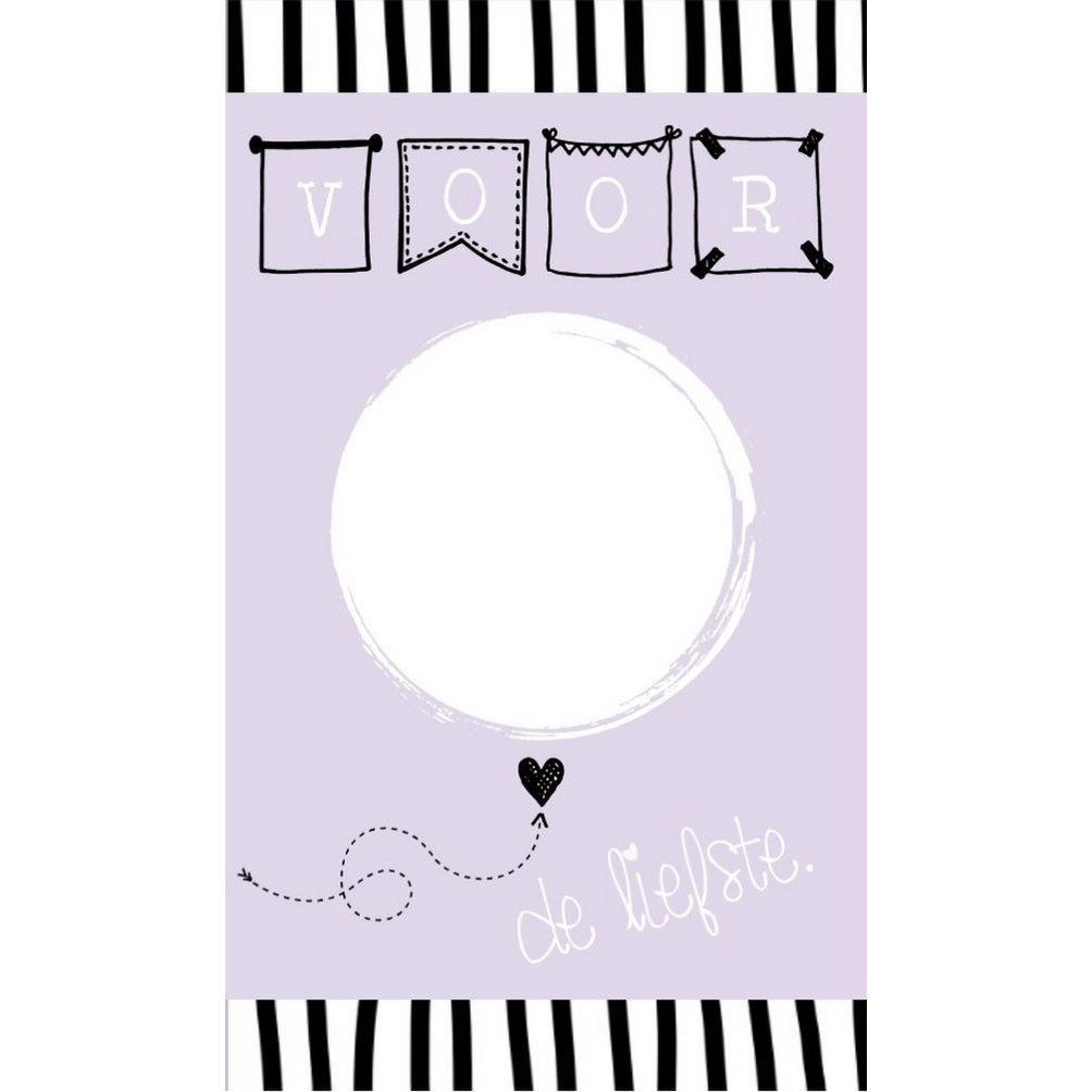 Kleine Karte 5 x 8,5 cm mit Text für die Süßesten. Farbe lila/lila..