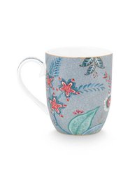Set/2 Mugs Small Flower Festival Light Blue 145ml