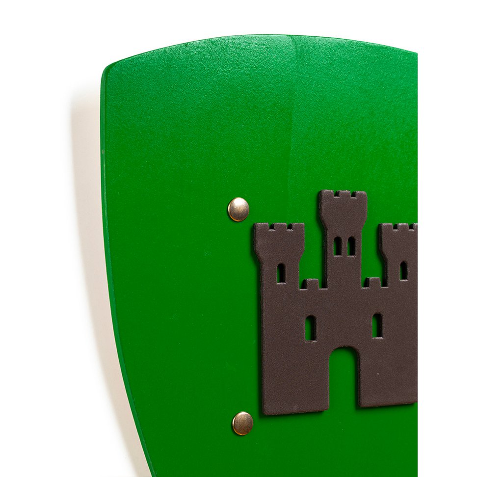 SHIELD KAMELOT L GREEN WITH CASTLE - ST657