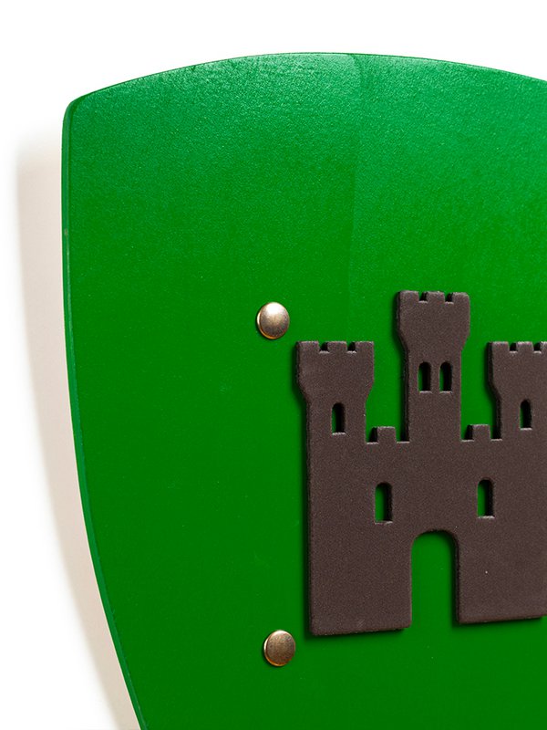 SHIELD KAMELOT L GREEN WITH CASTLE - ST657