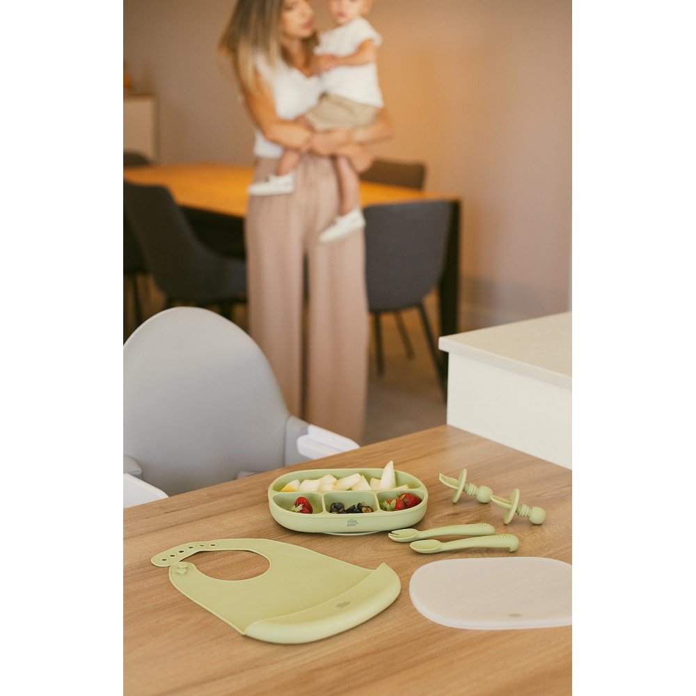Siliconenlepel en vork van Olive Green