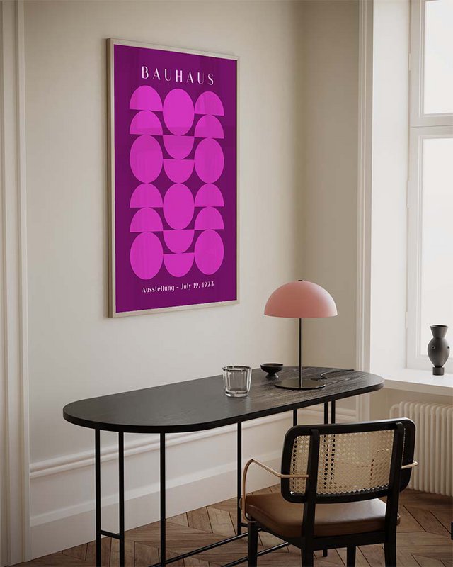 Bauhaus Ausstellung 1925 Paars en Roze - Poster