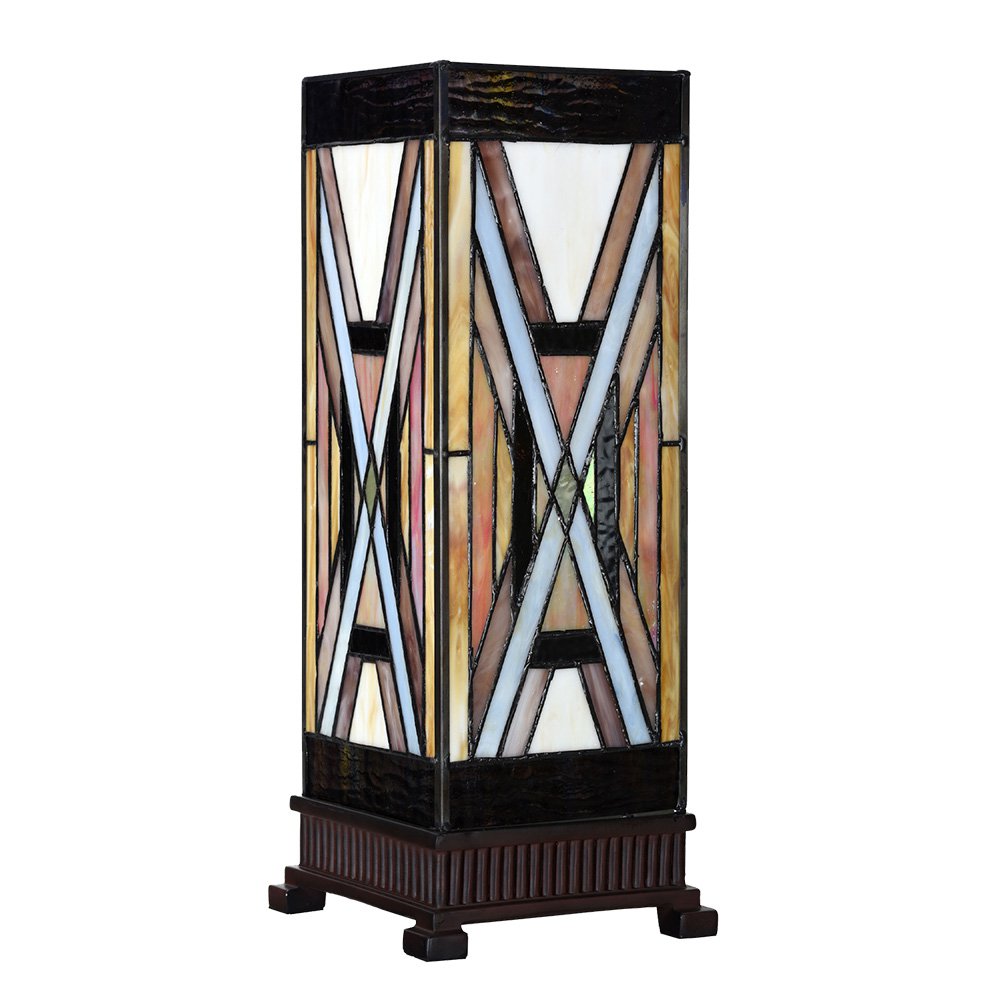 Tiffany Table Lampe 17x17x44 cm Verre brun