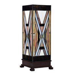 Lampada da tavolo Tiffany 17x17x44 cm vetro marrone