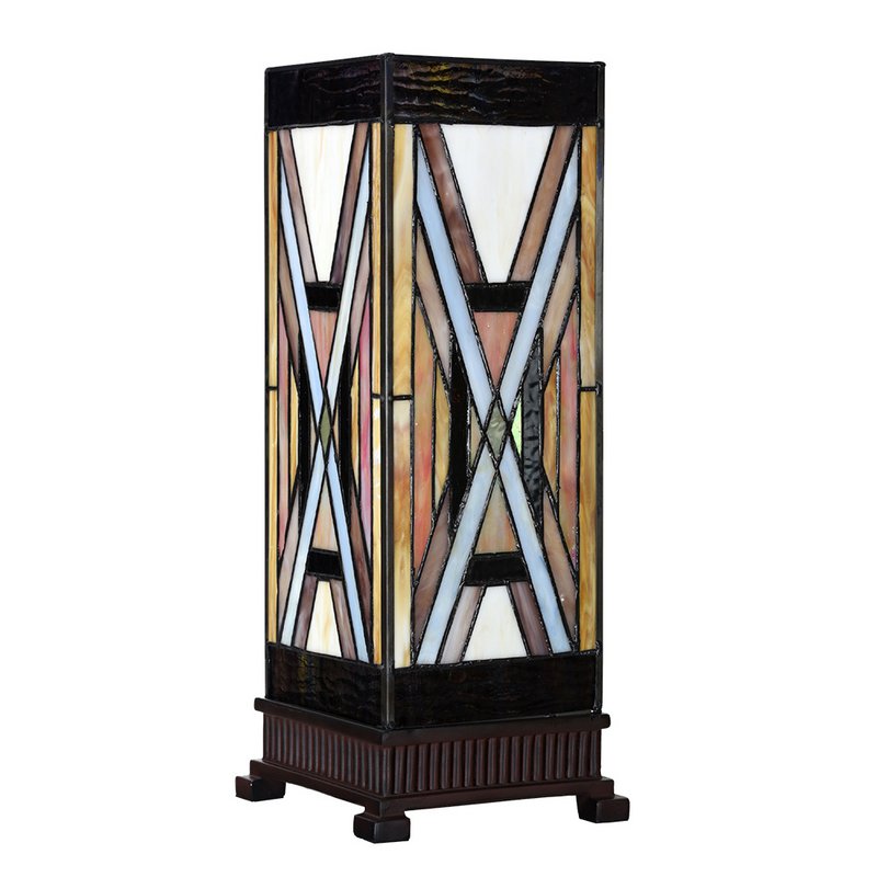 Lampada da tavolo Tiffany 17x17x44 cm vetro marrone