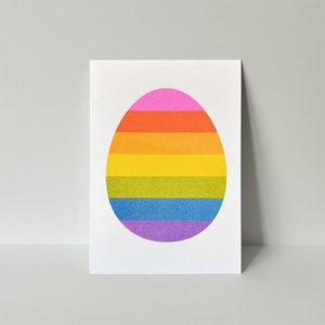Riso-ansichtkaart voor Pasen, Good Bunny No.4, risografie, DIN A6