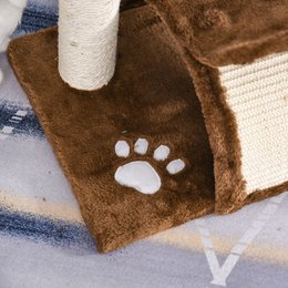Scratching post 43 cm small cat tree with tunnel, U-shaped lying surface, cat scratching post with scratching board, play ball, cat furniture for small cats, brown