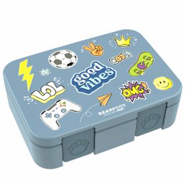 Leaf kan met compartimenten, licht en lek - sticker blauw