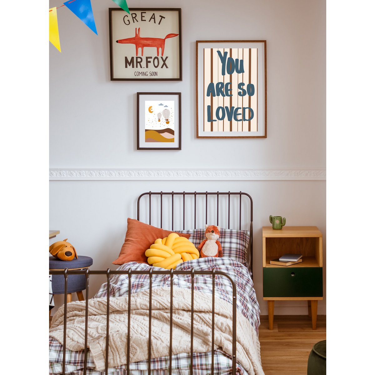 Affiche chambre bébé - Montgolfière - Affiche rêveuse