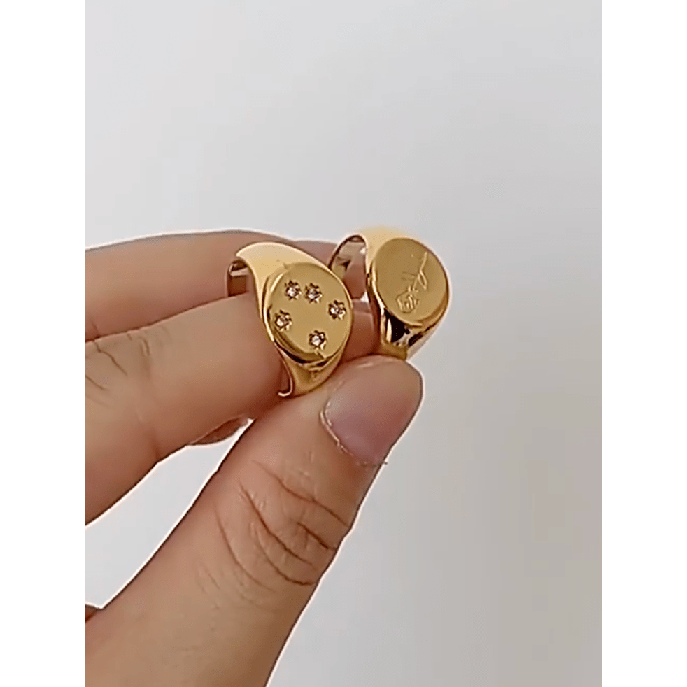 Cade - Constellation Night Star Signet guldring