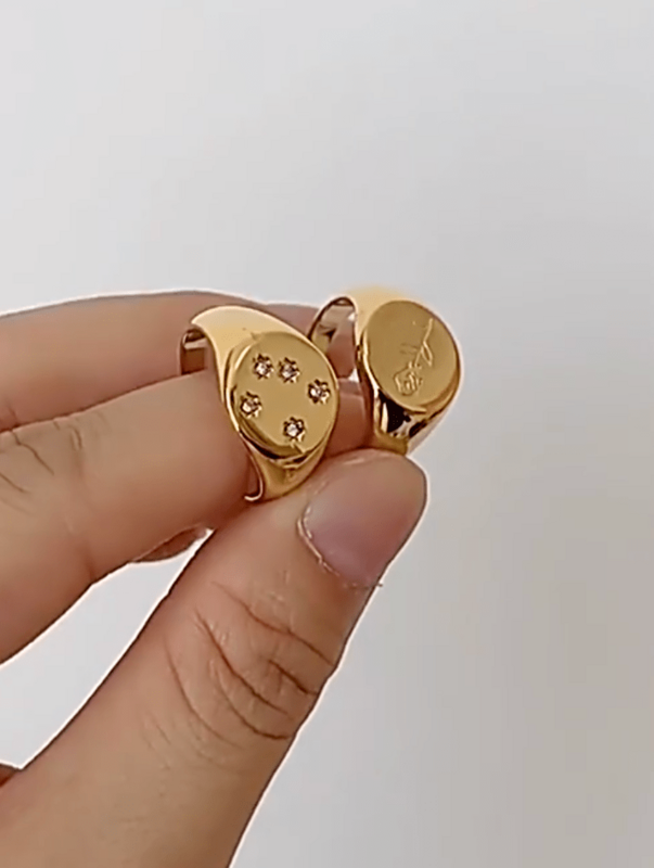 Cade - Constellation Night Star Signet guldring