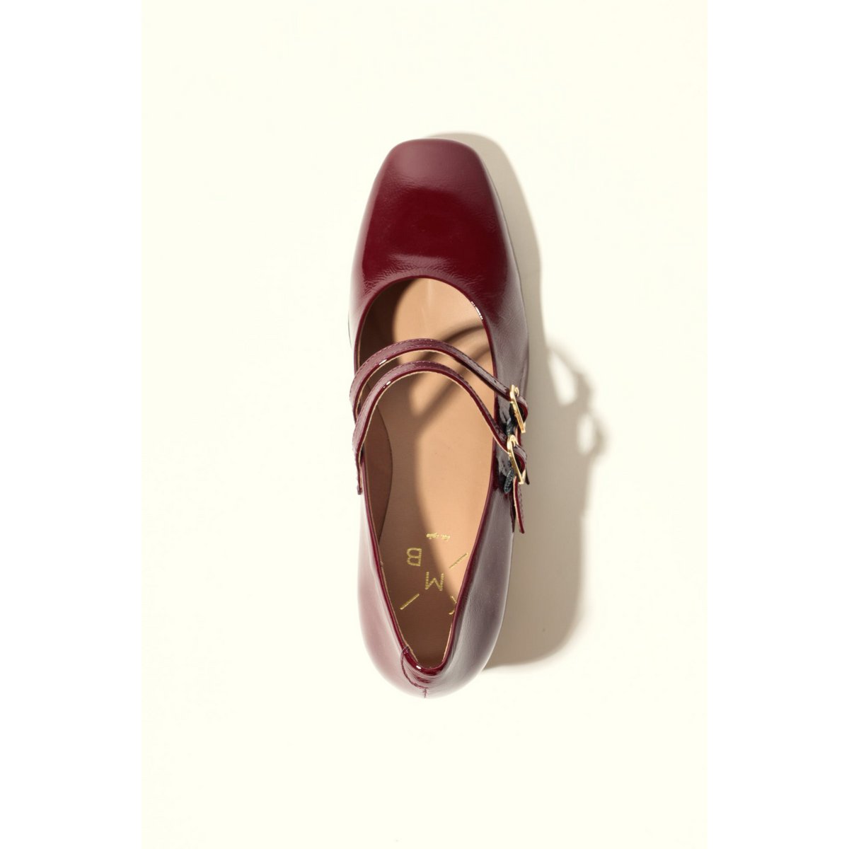 MAITE BURGUNDY – Mary-Jane-Schuhe mit doppeltem Riemen und Absatz