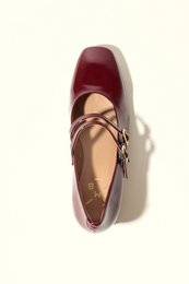 MAITE BURGUNDY – Mary-Jane-Schuhe mit doppeltem Riemen und Absatz