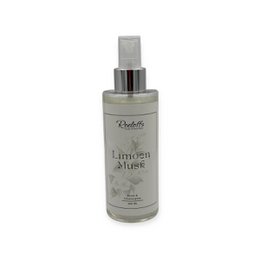 Room spray with lime and musk scents, in a 100 ML or 200 ML size.