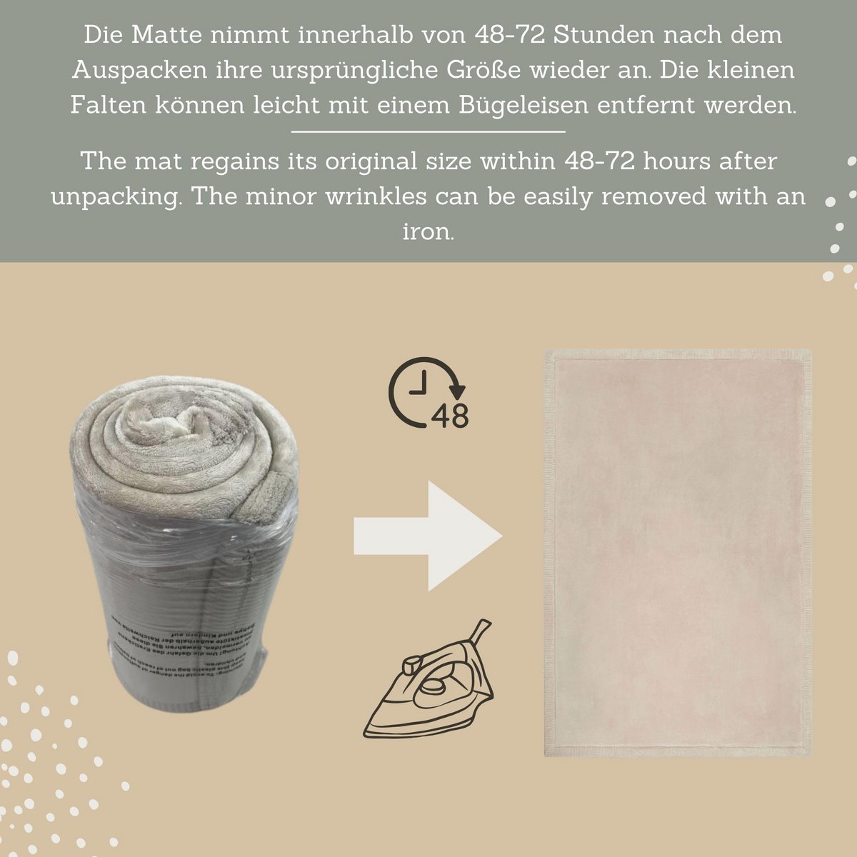 Hakuna Matte Cloud Legemåtte - Beige (2 x 1,5 m)