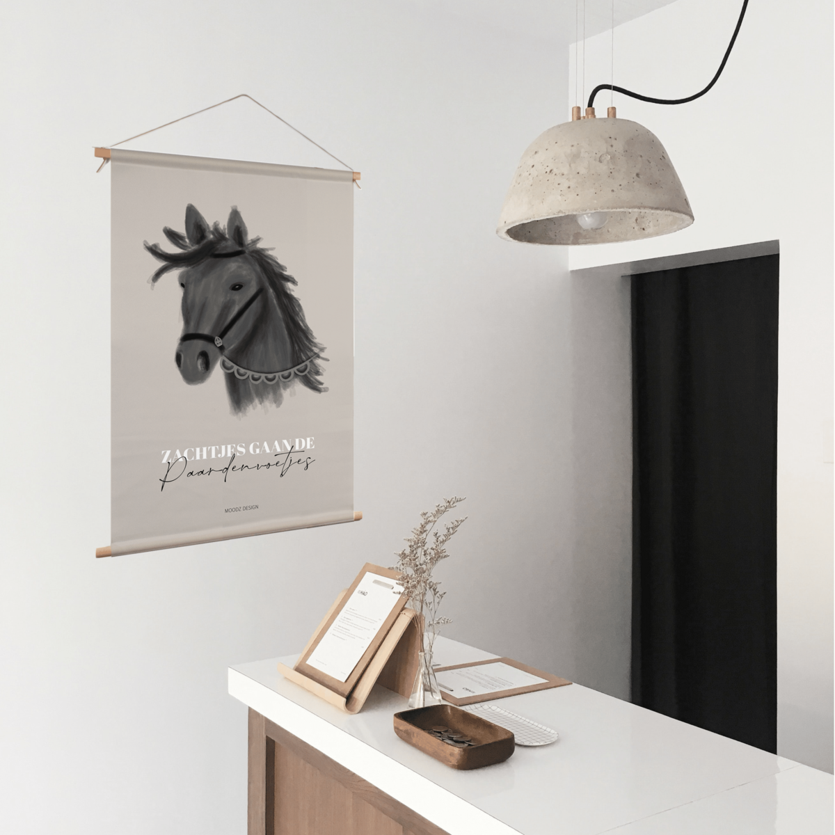 Textile poster - The horse's feet move softly - 45x70 cm