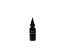  Black glass bottle diffuser refill, mysterious dark scent, elegant minimalist design, liquid fragrance concentrate.
