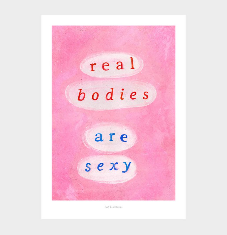 Les vrais corps sont sexy | Affiche de citation féministe Impression artistique