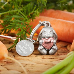 "I love you like nobunny else" rabbit keychain "Bunny" with engraving - loving lucky charm with heart