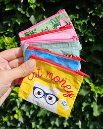 Mini portefeuille Cat argent à partir de plastique recyclé