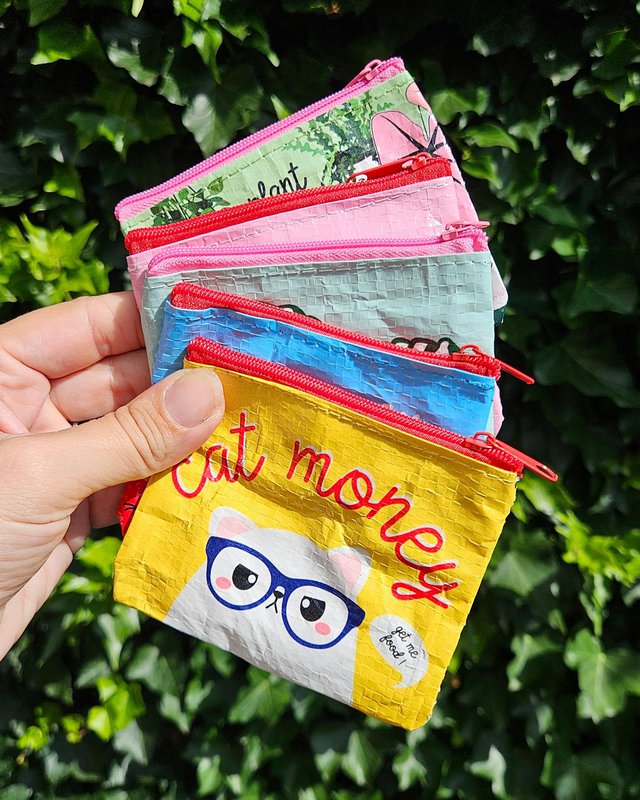 Mini portefeuille Cat argent à partir de plastique recyclé